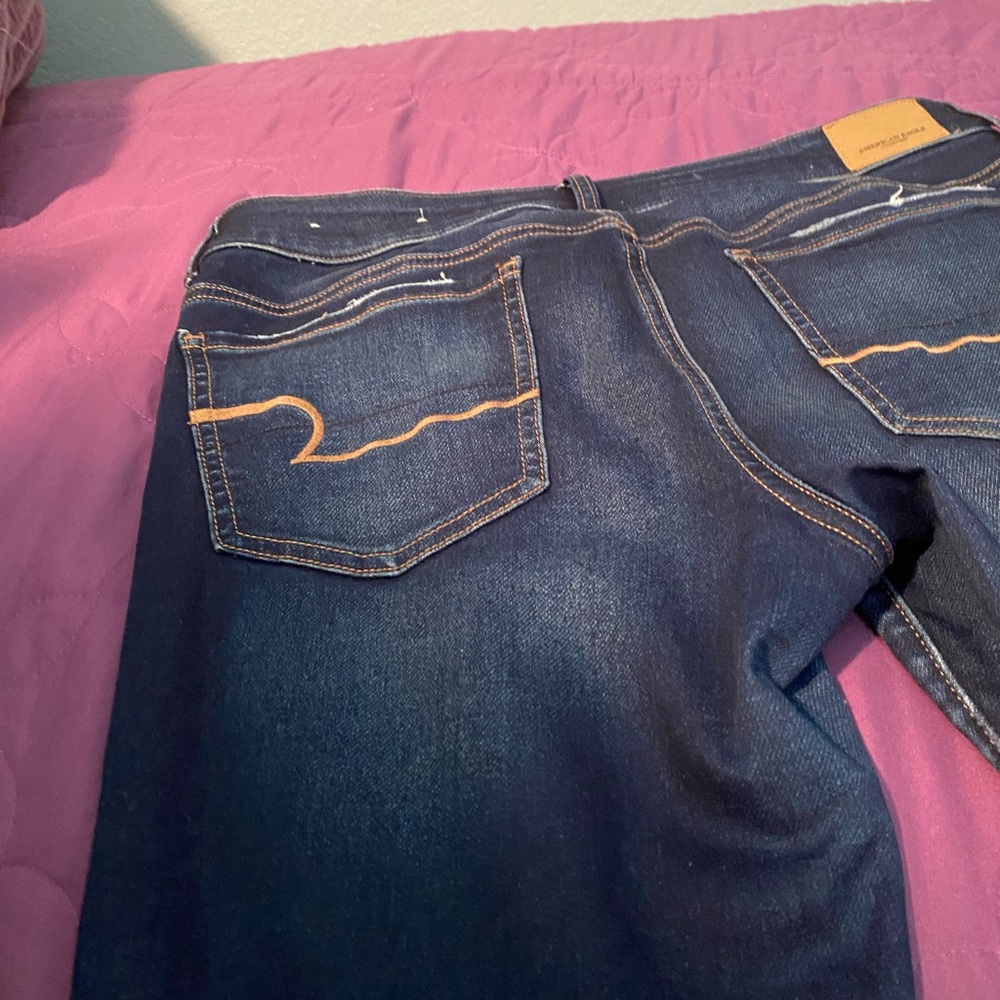 American Eagle Dark Blue Faded Jeggings
